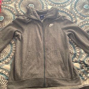 Gray Zip up Jacket with neck covering